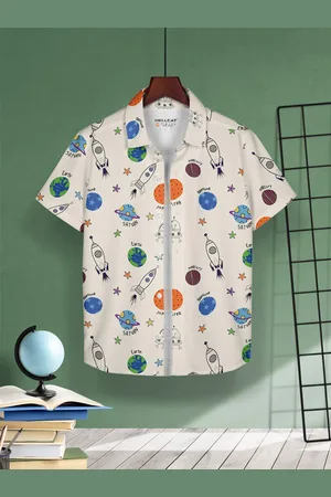 HELLCAT Boys Opaque Printed Casual Shirt