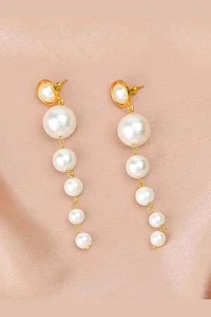 DN Creation Rose Gold-Plated Alloy Contemporary Drop Earrings