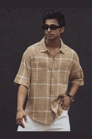 Powerlook Men Opaque Checked Casual Shirt