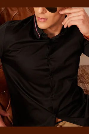 DENNISON Tape On Collar Smart Slim Fit Opaque Formal Shirt