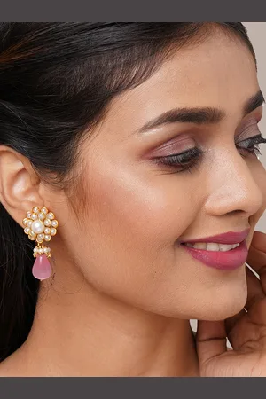 Binnis Wardrobe Peach-Coloured Contemporary Drop Earrings