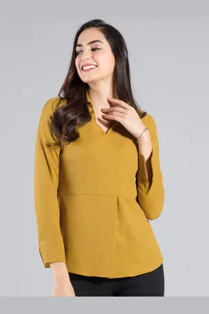 FableStreet Women Mustard Solid Top