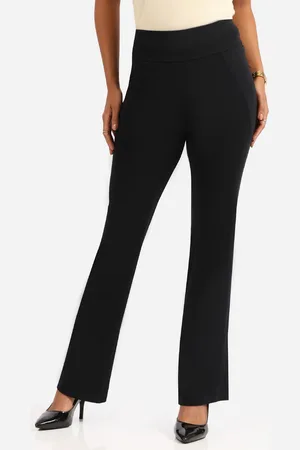 BlissClub Women High Waist The Groove In Cotton Flare Track Pants