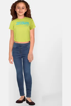 Allen Solly Girls Navy Blue Slim Fit Light Fade Jeans