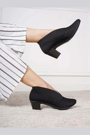 SHEZONE Women Black Block Pumps