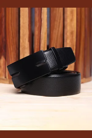 Winsome Deal Men Slider Buckle Closure Textured Formal Belt