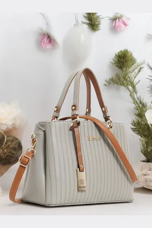 EXOTIC Striped Textured PU Bucket Handheld Bag with Quilted