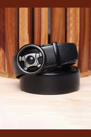 Winsome Deal Men Textured Slider Buckle Closure Belt