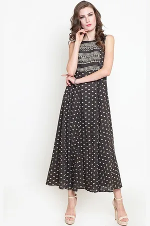 Sera Ethnic Motifs Printed A-Line Midi Dress