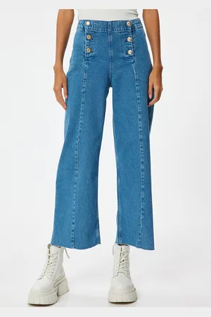 Koton Women High-Rise Bootcut Trousers