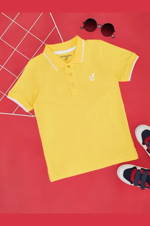 Pantaloons Boys Solid Polo Collar Pure Cotton T-shirt