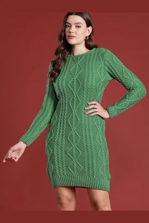 all about you Cable Knit Acrylic Winter Mini Dress