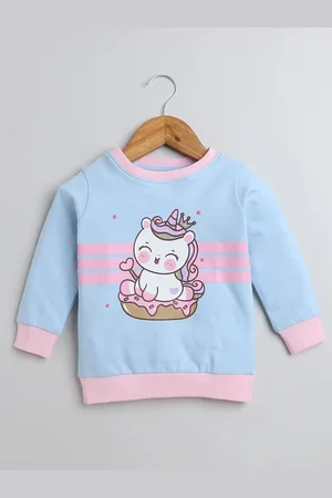 BUMZEE Girls Printed Full Sleeves Cotton Sweatshirt
