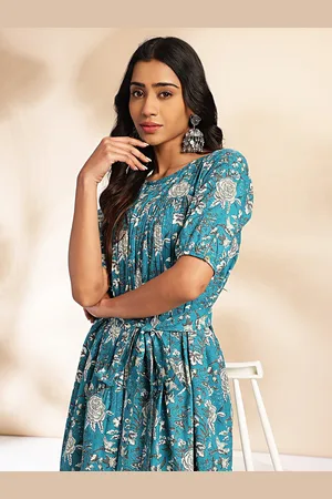 Janasya Women Floral Cotton Dress