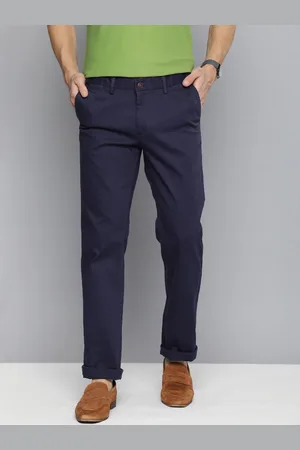 Indian Terrain Men Textured Brooklyn Slim Fit Trousers