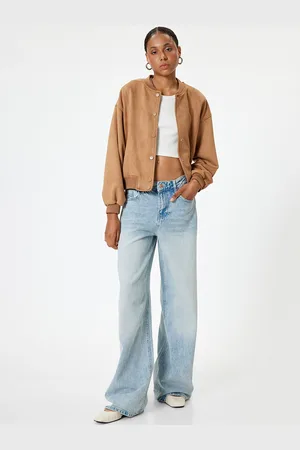 Koton Women Solid Collarless Open Front Jacket