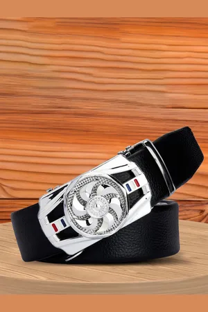 Winsome Deal Men Textured Slider Buckle Formal Belt