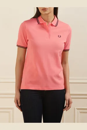 Fred Perry Women Polo Collar Applique T-shirt