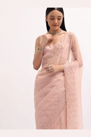 KALKI Fashion Floral Embroidered Organza Saree