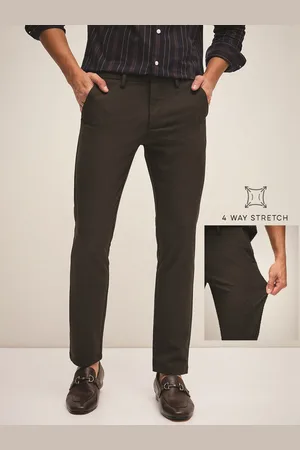 The Bear House Men Solid 4 Way Stretch Slim Fit Formal Trouser