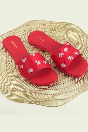 Metro Women Printed Open Toe Flats