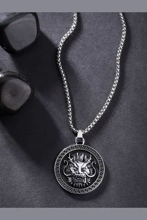 karatcart Silver-Plated Contemporary Pendants with Chains