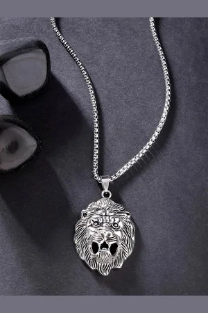 karatcart Silver-Plated Oval Pendants with Chains