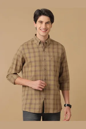 Linen Club Men Tartan Checks Checked Contemporary Slim Fit Opaque Casual Shirt