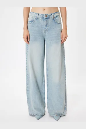Koton Women Faded Loose Fit Wide Leg Trousers