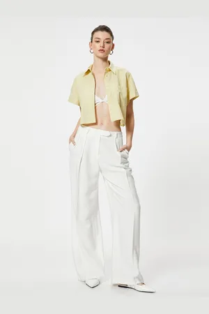 Koton Women Spread Collar Solid Casual Shirt