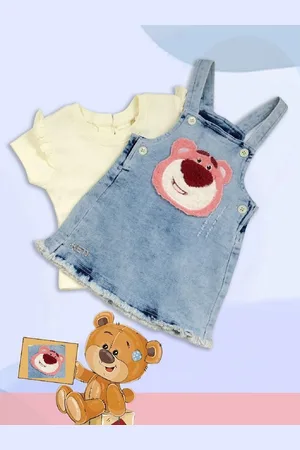 Babys Day Printed Cotton Dungaree With T-Shirt