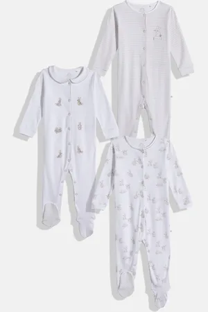 Next Infants Pack of 3 Pure Cotton Sleepsuits