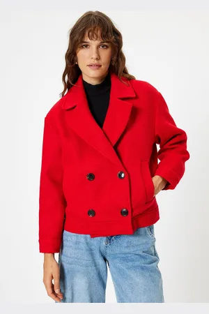 Koton Women Solid Lapel Collar Tailored Jacket