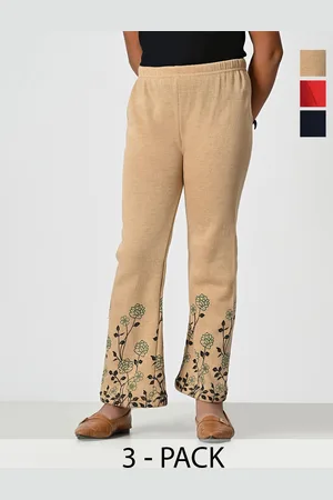 BAESD Pack of 3 Girls Floral Printed Knitted Palazzos