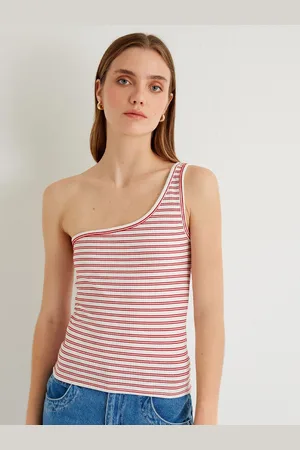 Koton Women Striped One Shoulder Polyester Top