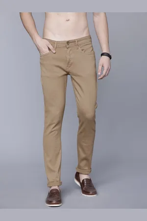 LocoMotive Men Khaki Slim Fit Mid-Rise Clean Look Stretchable Jeans