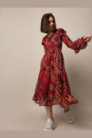 ONLY Floral Printed Fit & Flare Midi Dress