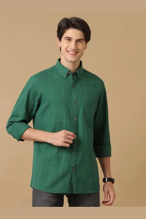 Linen Club Men Contemporary Slim Fit Opaque Checked Casual Shirt
