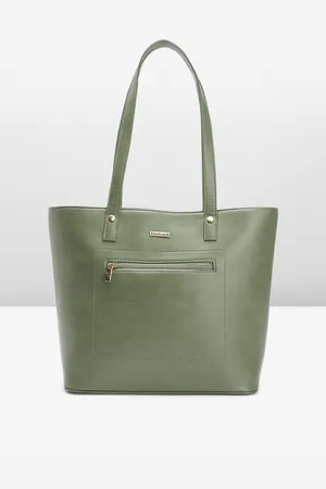 Fastrack Women Solid Structured Tote Bag with Protective Base Studs