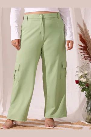 CURVY STREET Women Relaxed Straight Fit Cargos Trousers