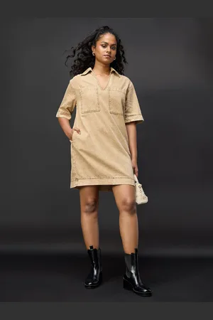 FREAKINS Denim Boxy Shirt Dress