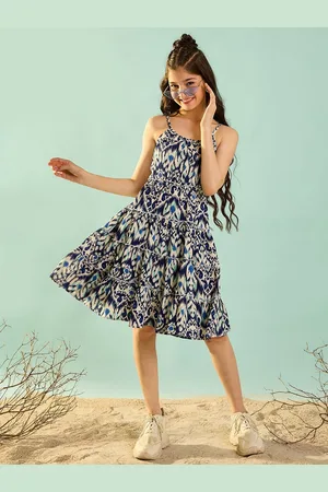 Cherry & Jerry Shoulder Straps Printed Fit and Flare Dress