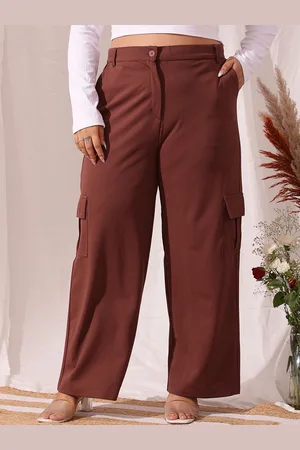 CURVY STREET Women Relaxed Straight Fit Cargos Trousers