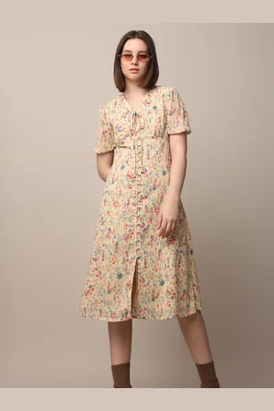 ONLY Floral Print Fit & Flare Midi Dress