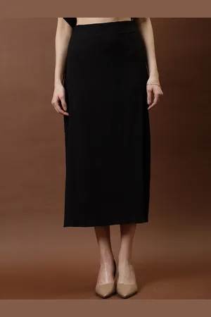 ATHENA Striped A-Line Pleated Midi Skirt