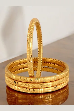 Lucky Jewellery Set Of 4 18K Gold Plated Bangles