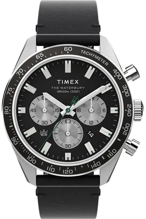 Timex Men Embellished Dial & Leather Straps Analogue Watch TW2V42500UJ