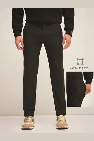 The Bear House Men Solid 4 Way Stretch Formal Trouser