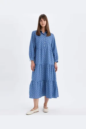 DeFacto Women Print Fit and Flare Midi Dress