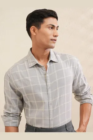 LocoMotive Premium Men Chenille Yarn Checked Relaxed Shirt